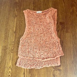Zara Brick- Colored Sleeveless Sweater